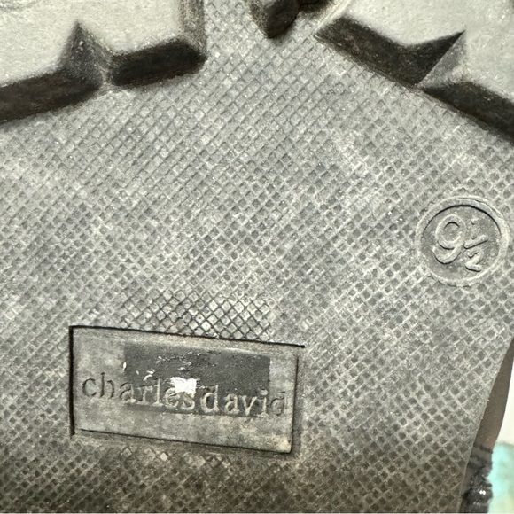 Charles David l Lace Up Zip Biker Boots Leather Size 9.5 - Picture 5 of 11